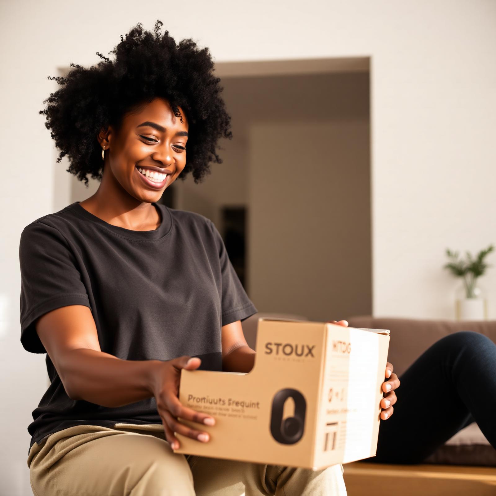 A customer unboxing a GoDirect product