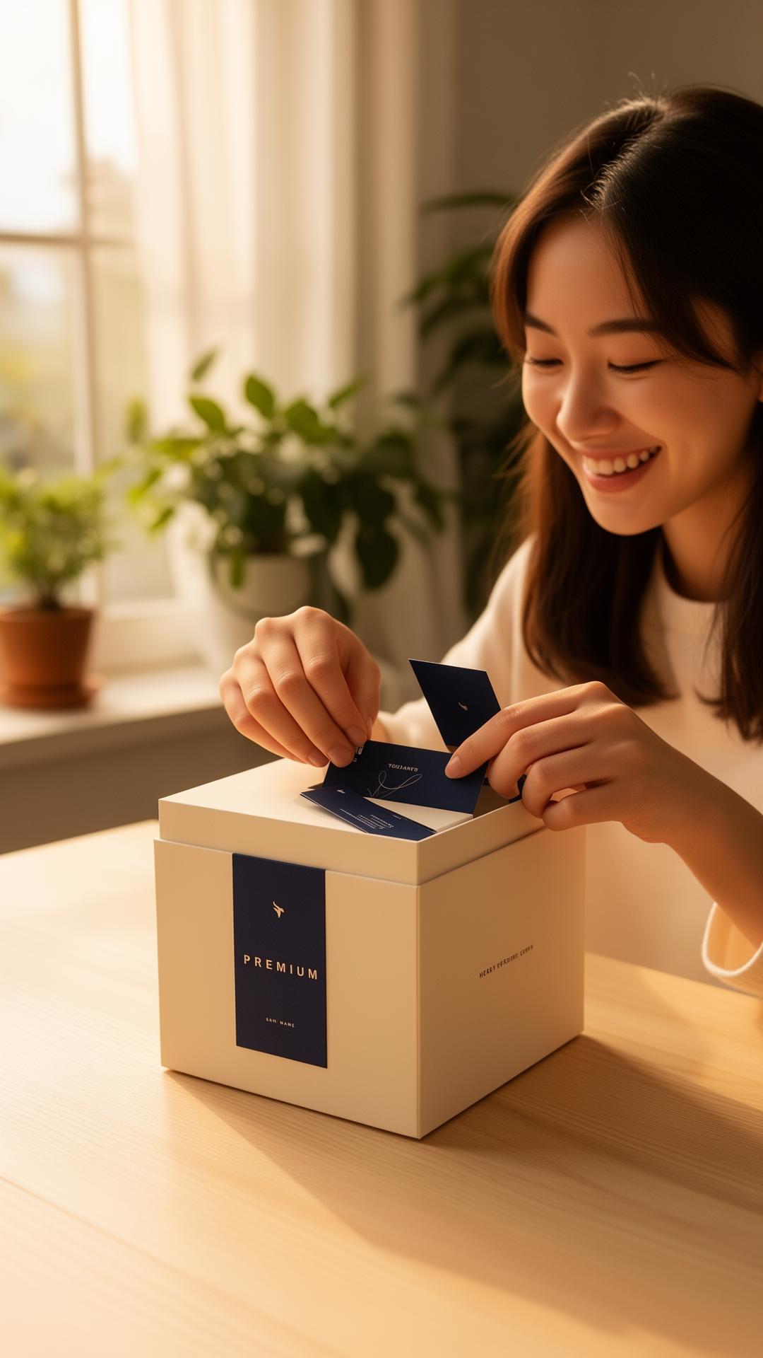 A customer unboxing a GoDirect product